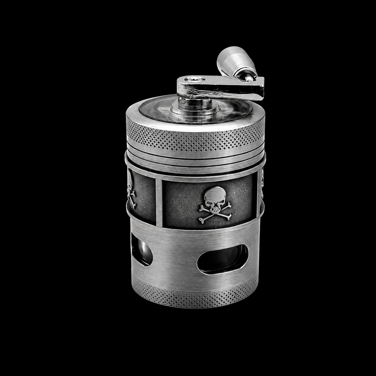 Grinder Skull métal 40 mm – 4 parties avec manivelle