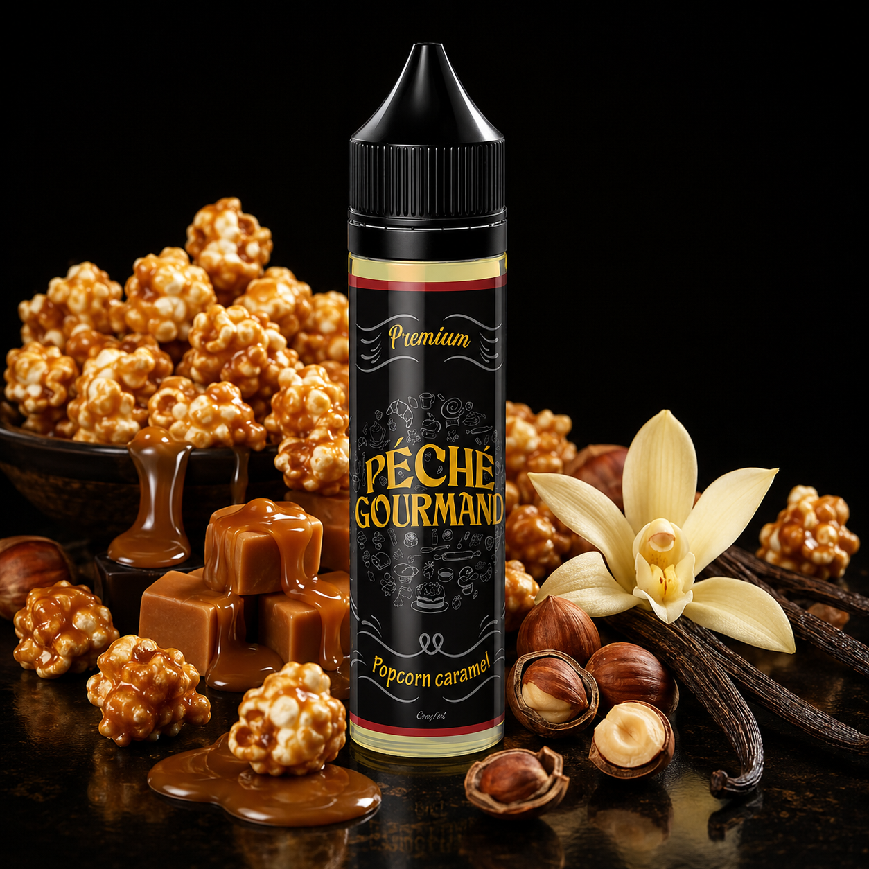 E-liquide Popcorn Caramel 50 ml – Péché Gourmand by LiquideLab