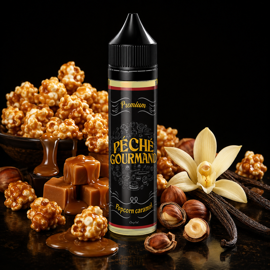 E-liquide Popcorn Caramel 50 ml – Péché Gourmand by LiquideLab