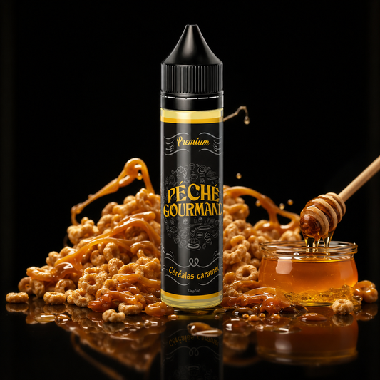 E-liquide Céréales Caramel 50 ml – Péché Gourmand by LiquideLab