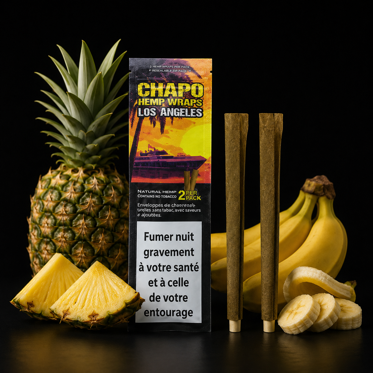 Blunt Chapo Hemp Wraps Los Angeles – Ananas Banane – 2 pièces