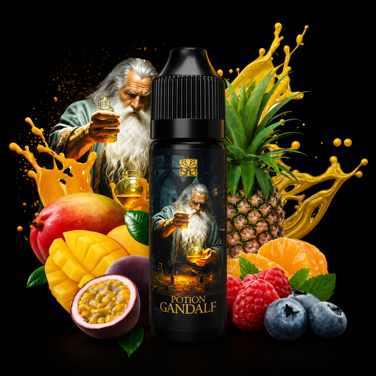 Potion Gandalf Tribal Potion – Pêche Ananas Mangue Passion Fruits Rouges – 50 ml