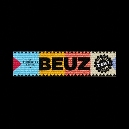 Feuilles à rouler Beuz Slim Blanc + Tips – Boîte 24 carnets