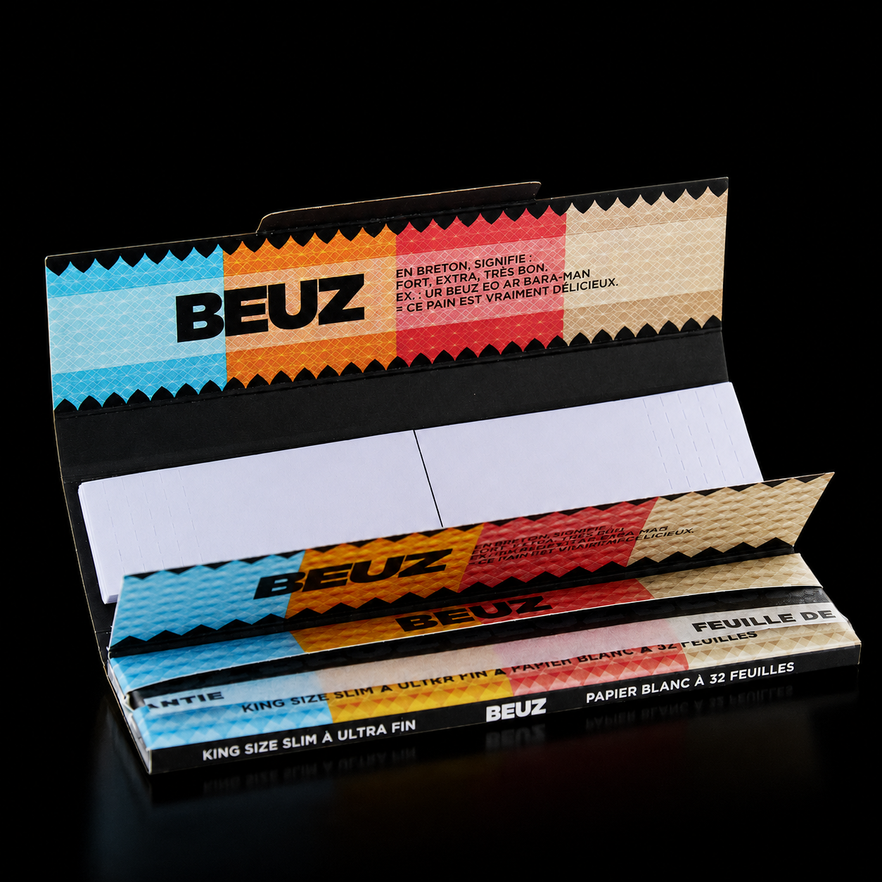 Feuilles à rouler Beuz Slim Blanc + Tips – Boîte 24 carnets